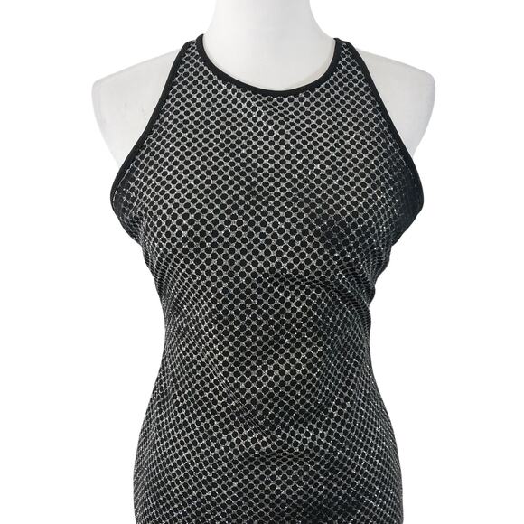 NWOT! B. SMART! SEXY MINI! BLACK & METALLIC SILVER ULTRA STRETCH DRESS! SZ S - Picture 3 of 7